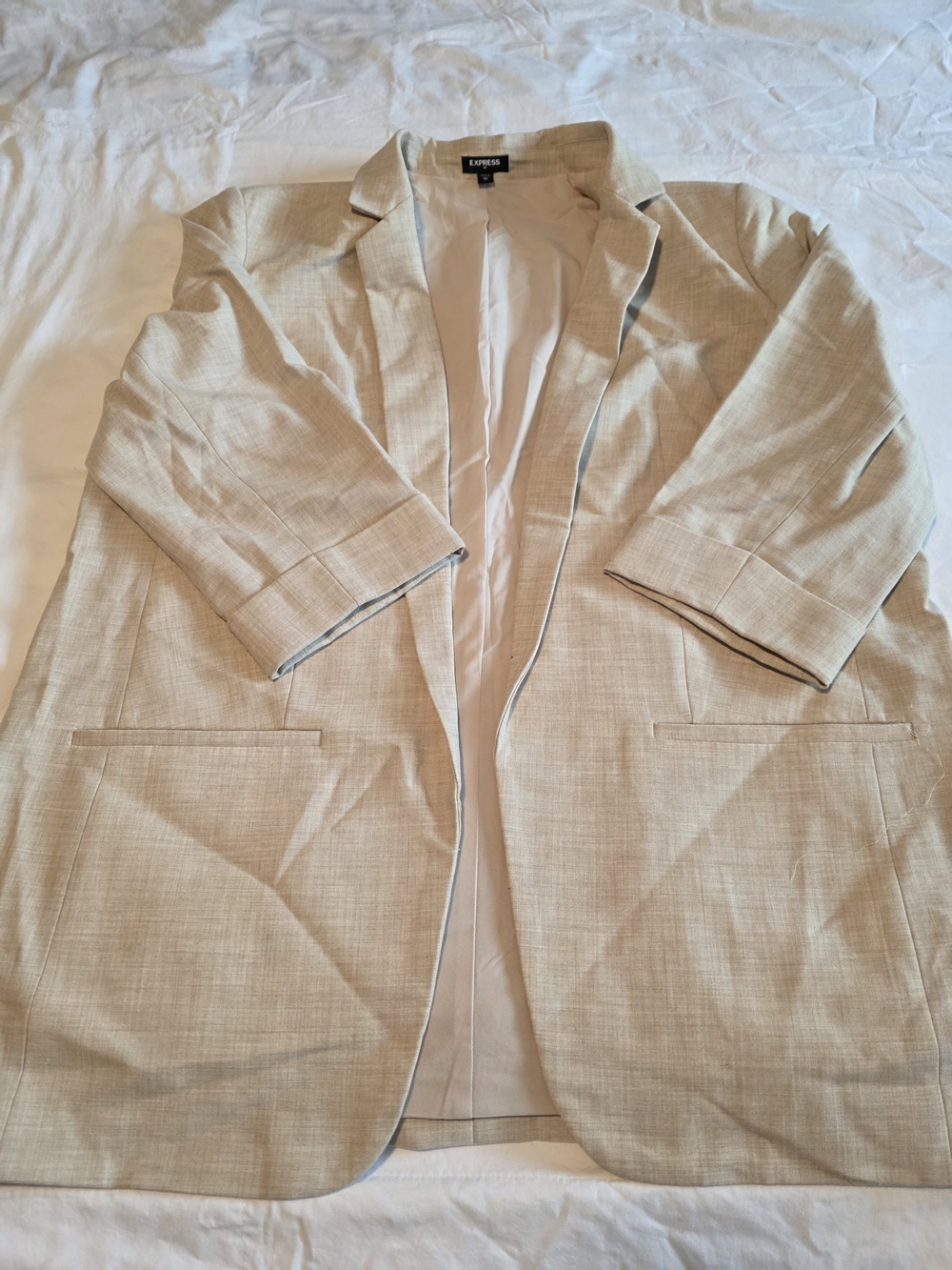 Express Beige Trench-Style Blazer Coat